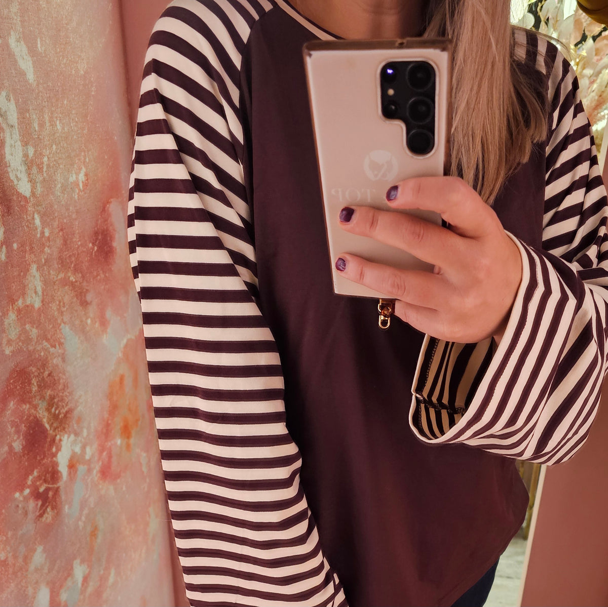 Longsleeve stripes mouw 3410 Bruin