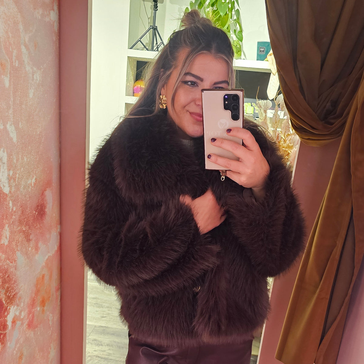 Fluffy jas 2506 Bruin