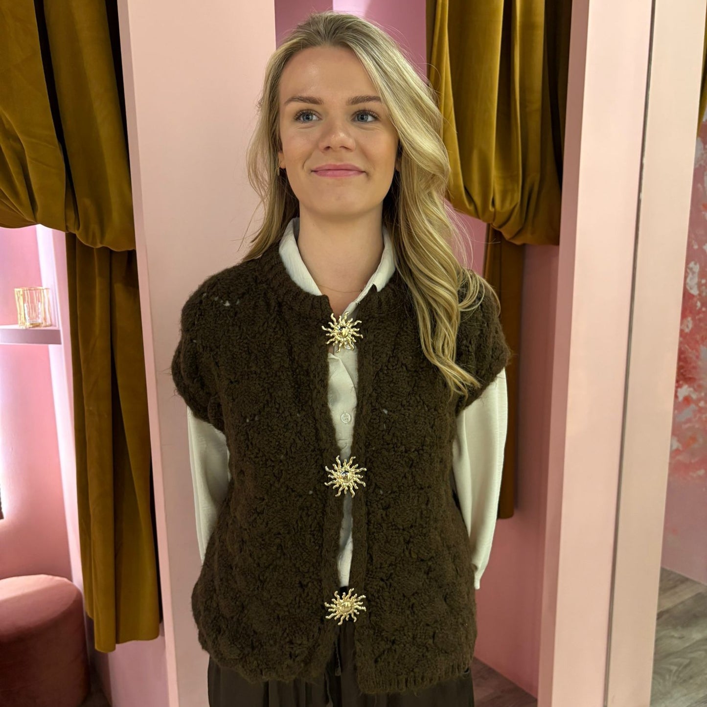 Gilet zon 31033 Bruin