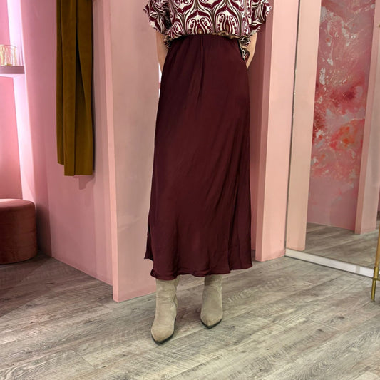 Midi satinlook 21-402-2 Burgundy