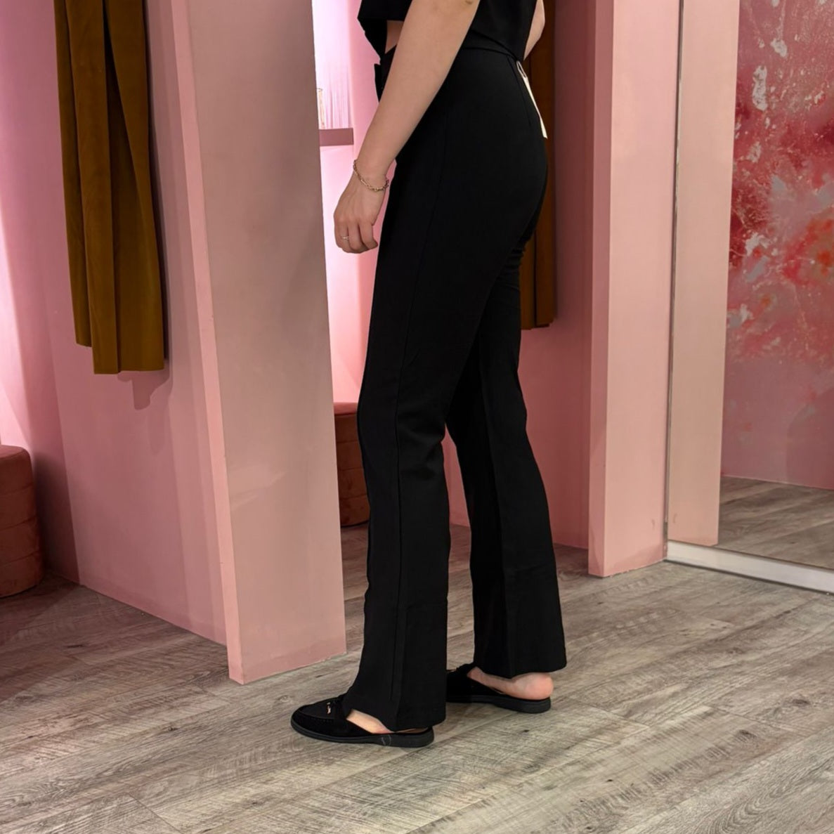 Pantalon flared 2629-2 Zwart