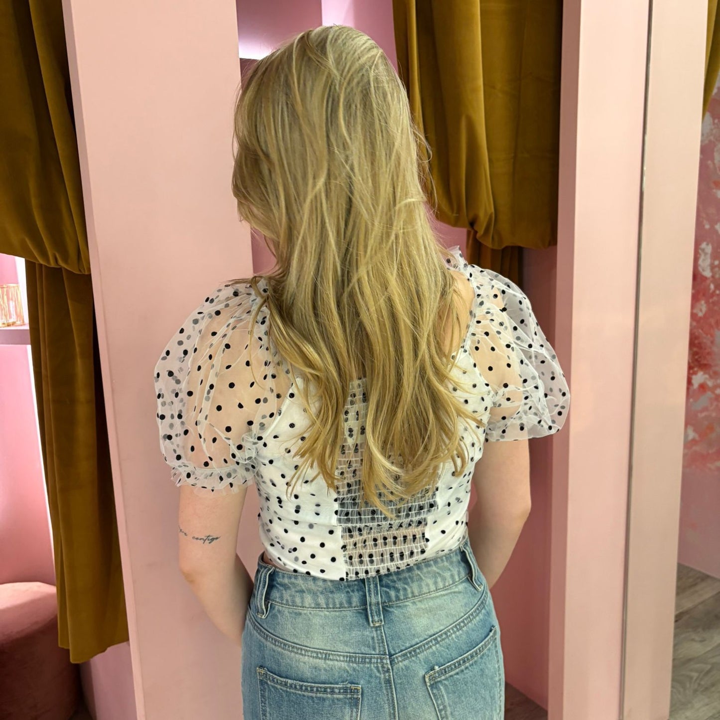 Top polkadot 1885 Wit
