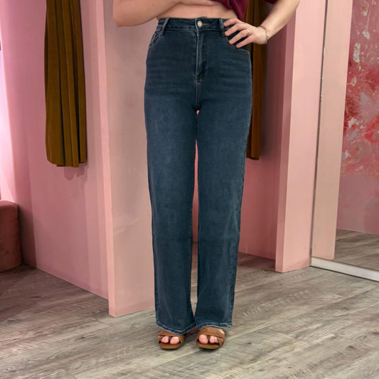 Wide leg stretch 265-39 Blauw