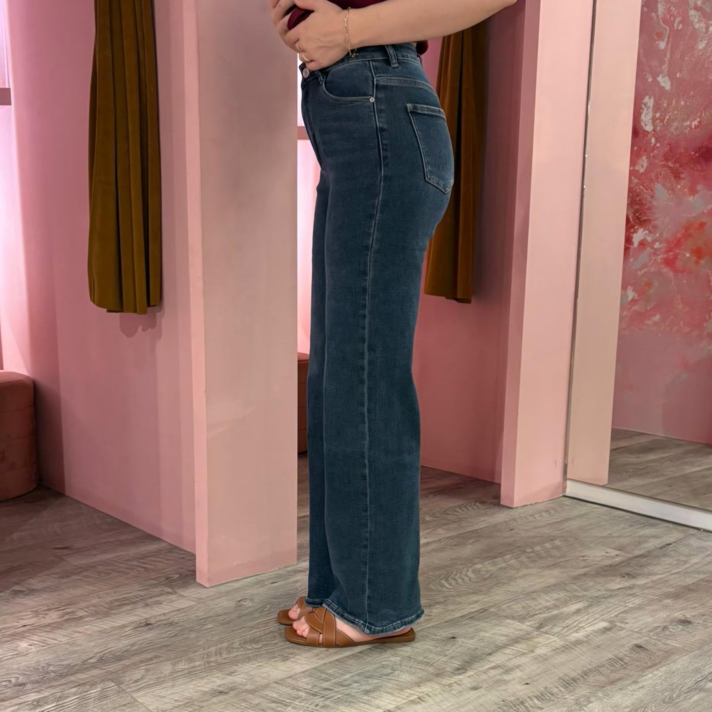 Wide leg stretch 265-39 Blauw