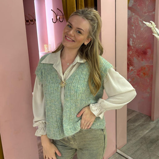 Gilet melange 51082 Groen