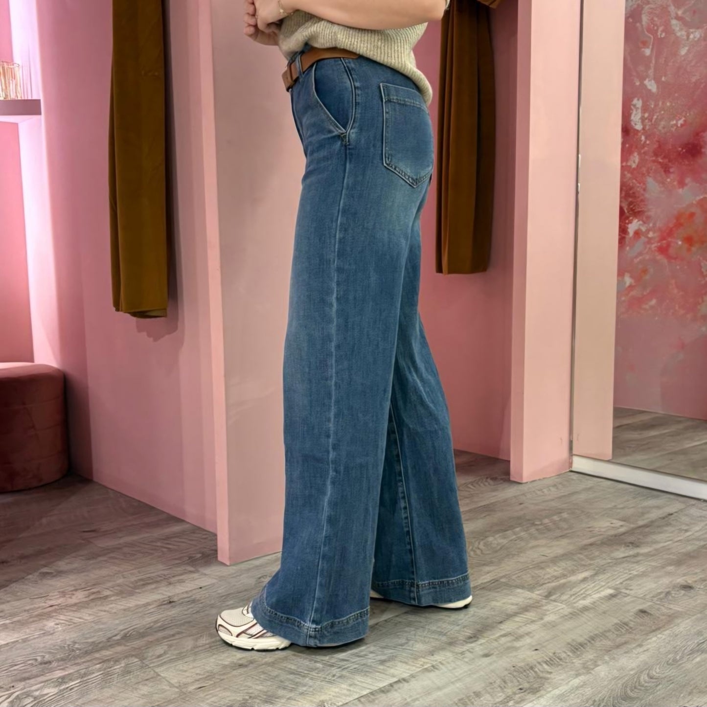 Soft wide leg belt 6358-1 Blauw