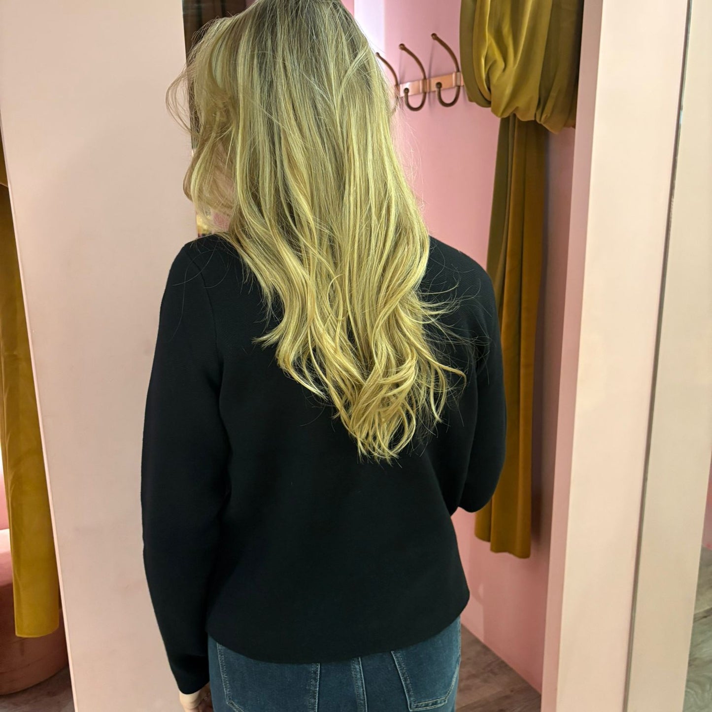 double breast top 620 Zwart