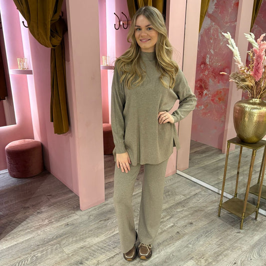 Set wide leg trui LC95 Taupe