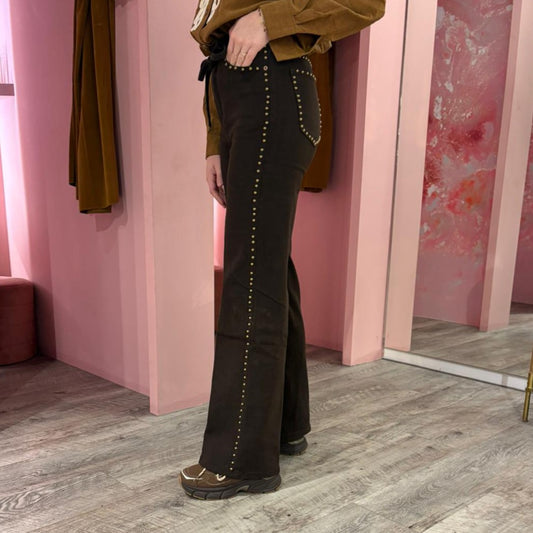 Kate wide leg studs 960-22 Bruin