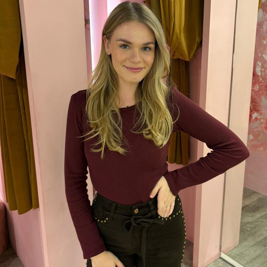 Basic longsleeve 03862 Bordeaux