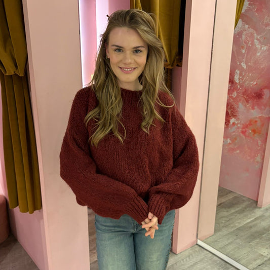 Oversized trui 30565-1 Bordeaux