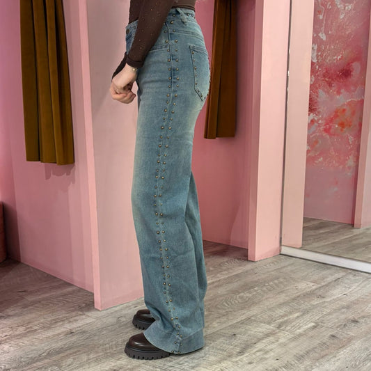 Wide leg studs 3329-1 Blauw