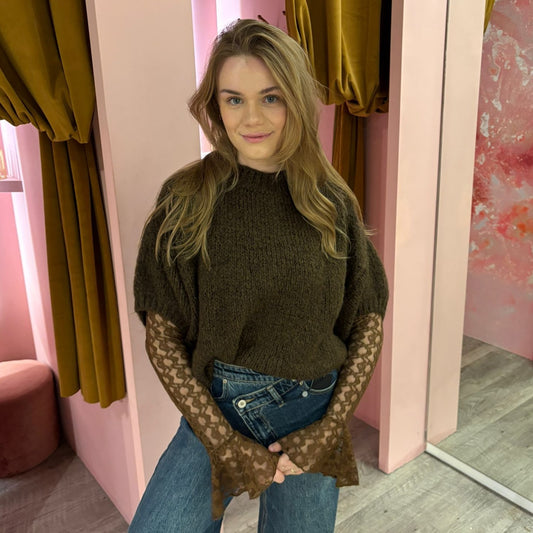 Knit short sleeve 30128 Bruin