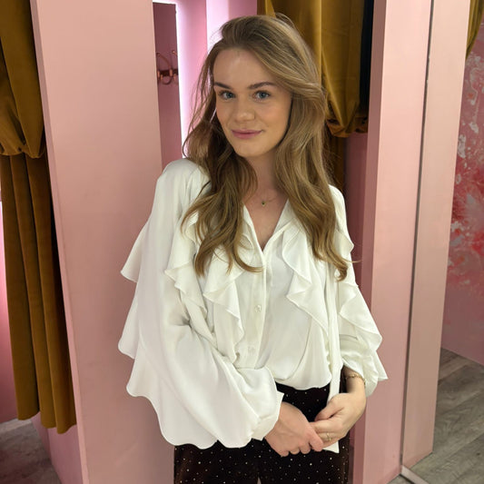 Blouse ruches 59892 Wit