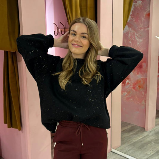 Soft glittersweater  11642 Zwart