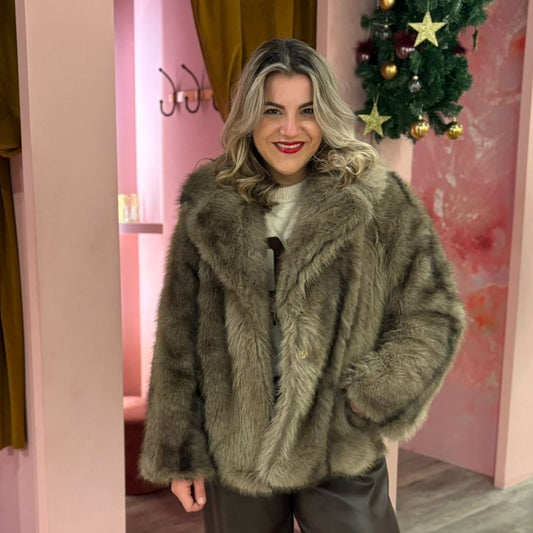 Fake fur knopen 7197 Taupe