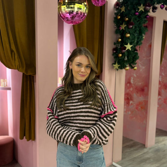 Gestreepte trui color 31905 Roze