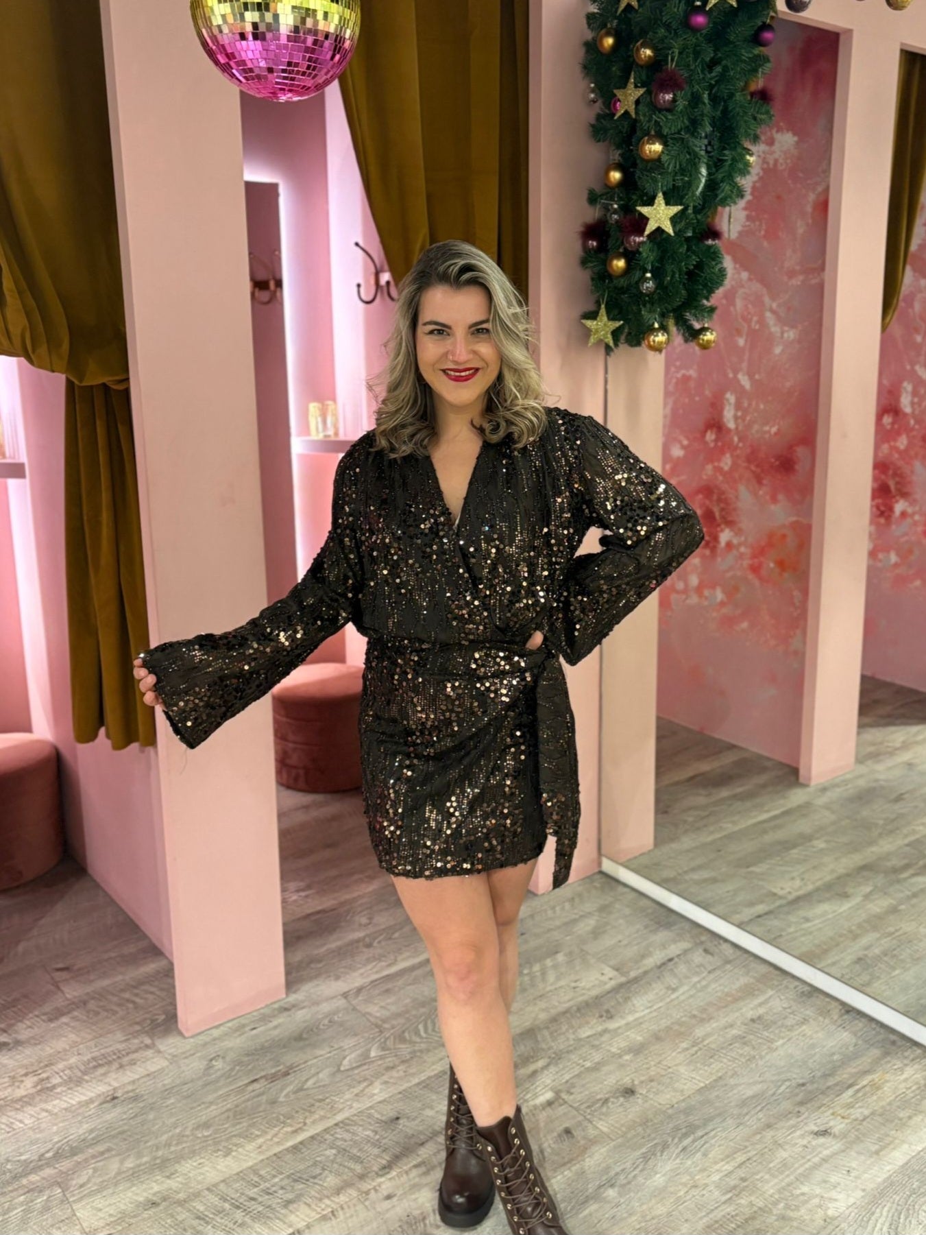 Paillettenjurk opverslag 4375 Bruin