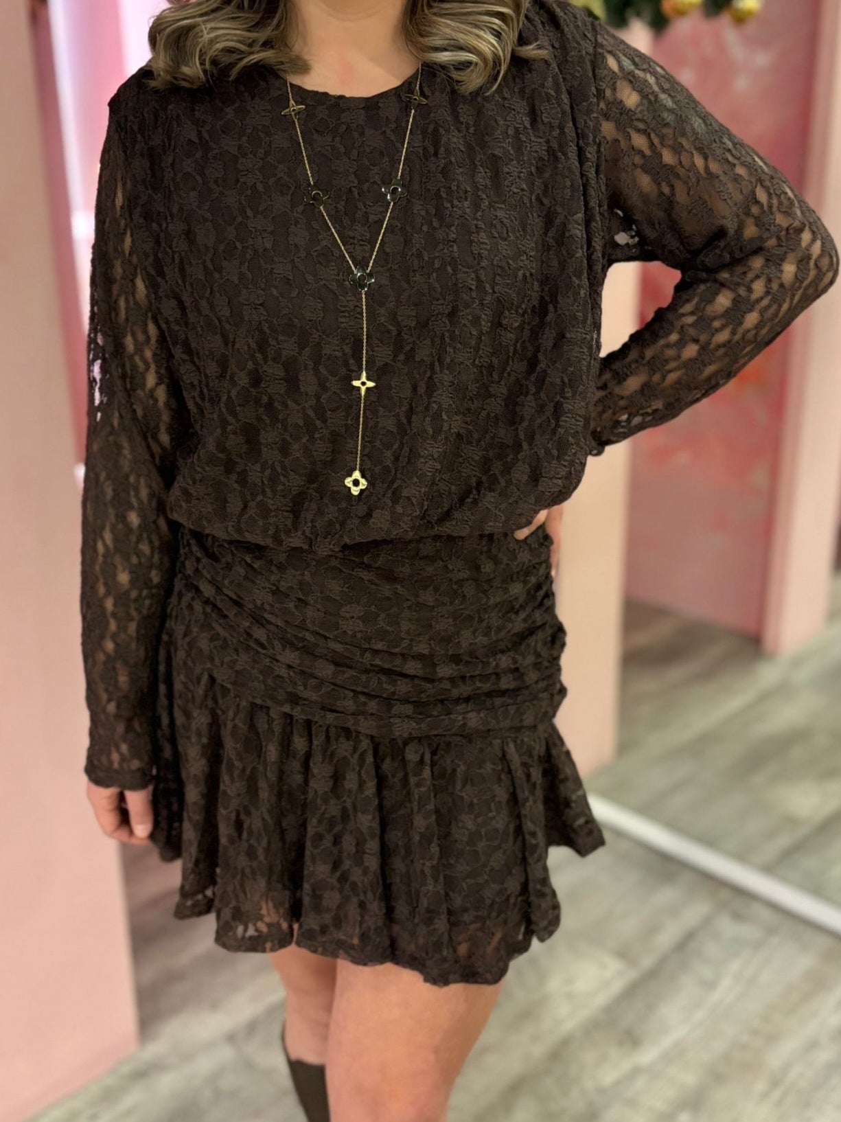 Jurk kant 4294 Bruin