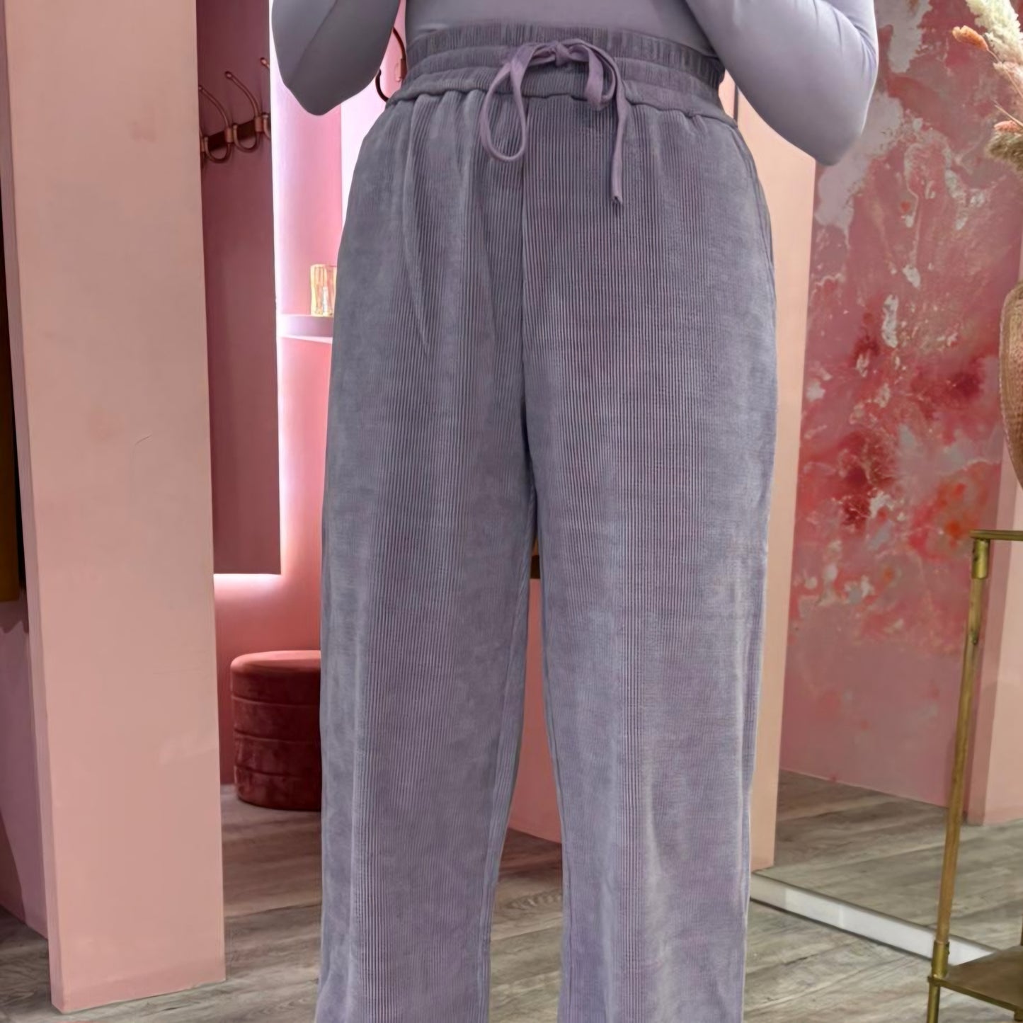 Rib wide leg 759 Lila