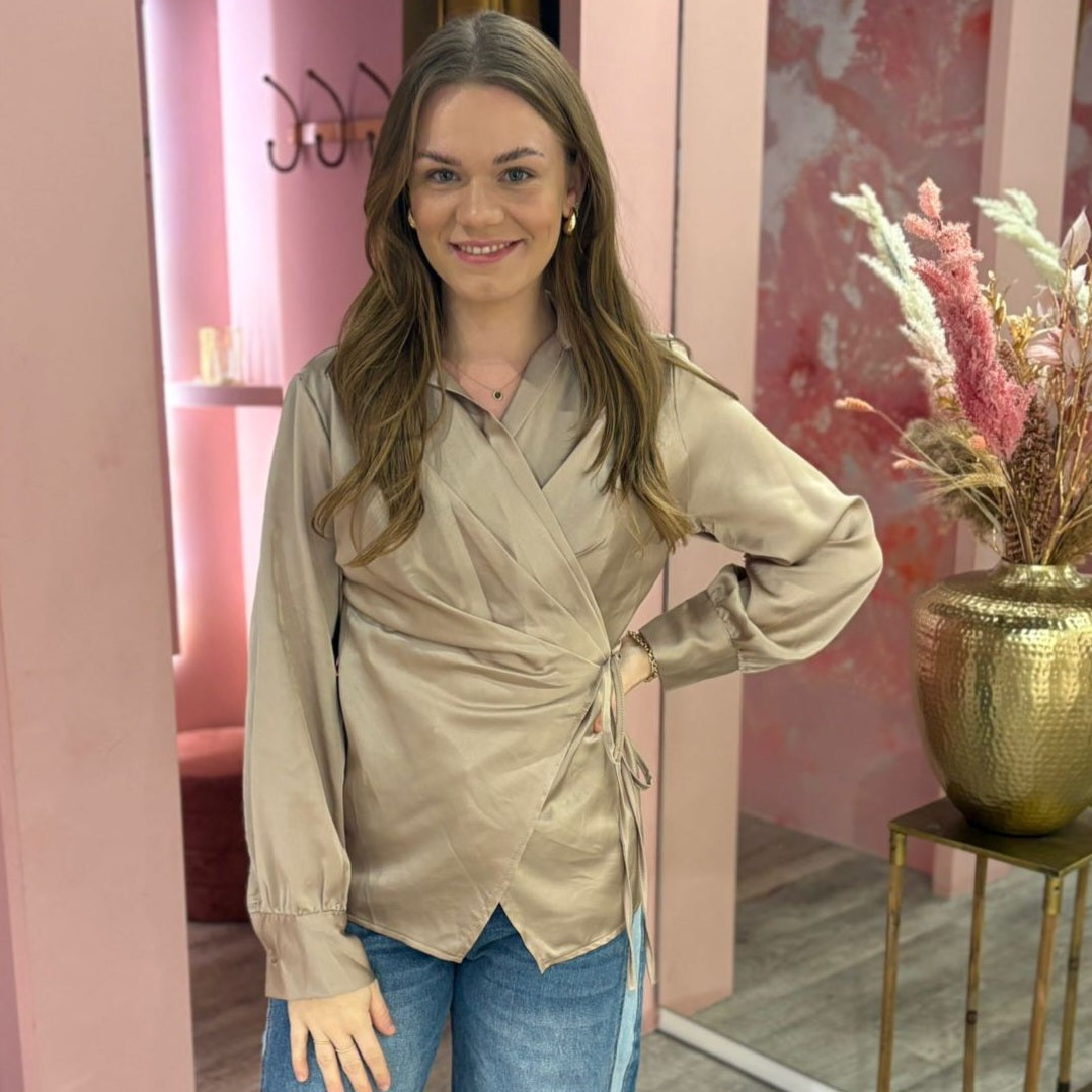 Overslagblouse 0303 Taupe