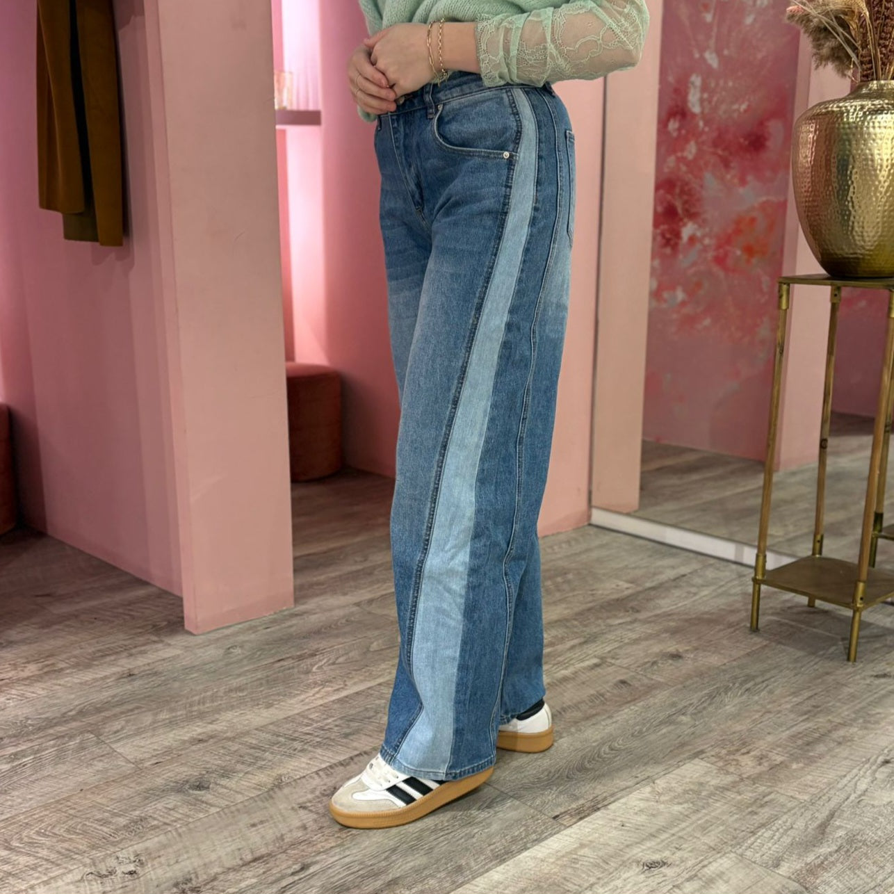 Balloon jeans two toned 1192 Blauw