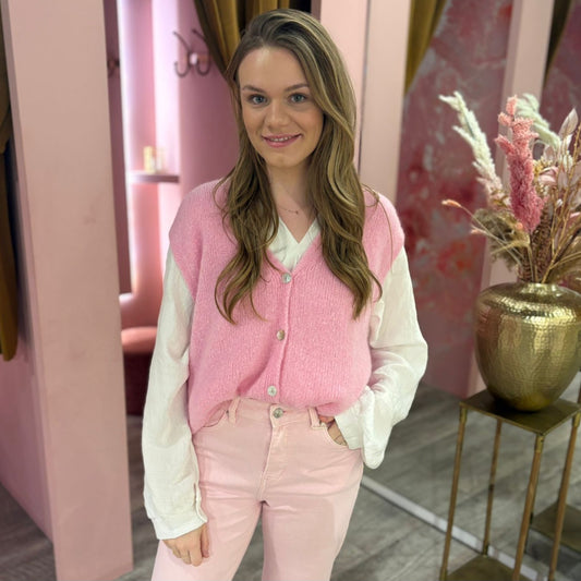 Gilet alpaca 24101 Roze