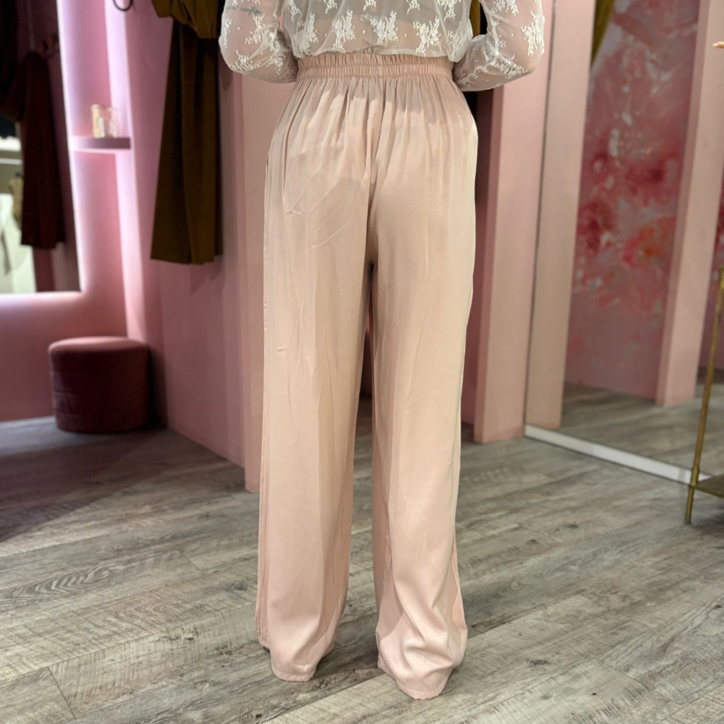 Shiny wide leg 18089 Roze