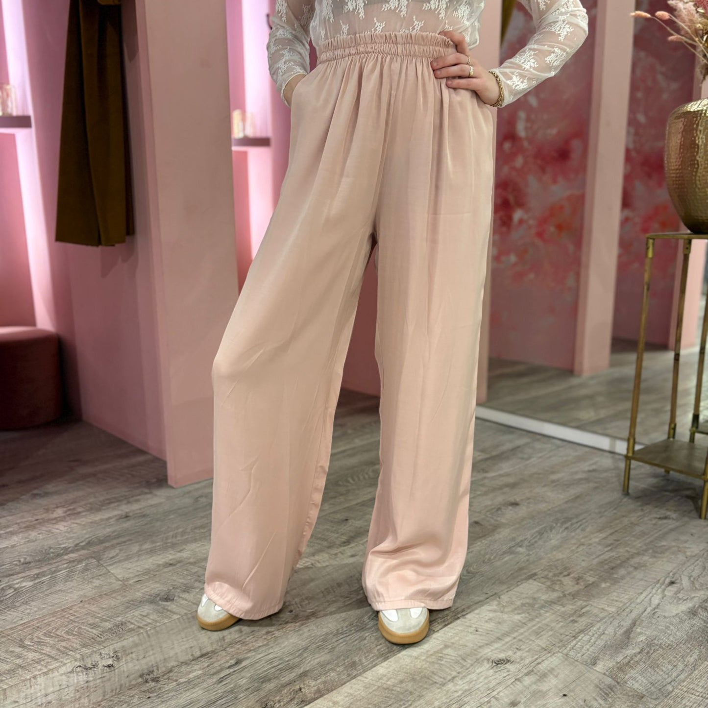 Shiny wide leg 18089 Roze
