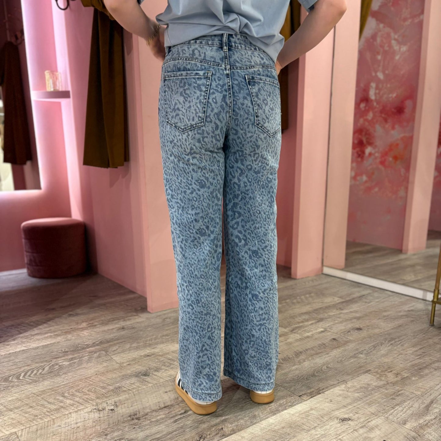 Leopard wide leg 9124 Blauw