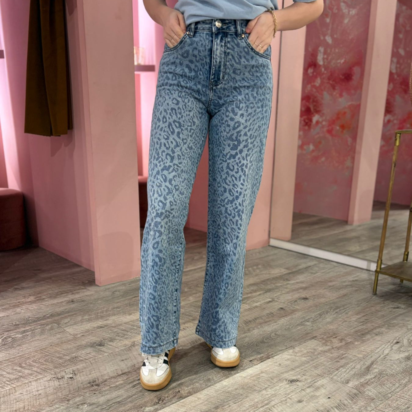 Leopard wide leg 9124 Blauw