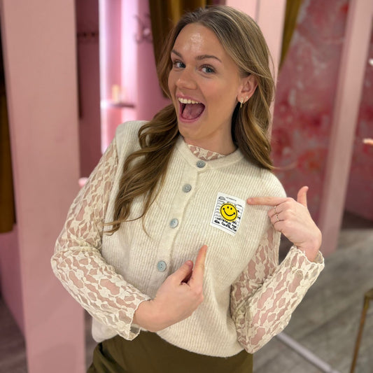 Gilet knit smiley 21919 Beige
